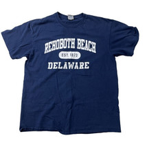 Delta Pro Weight Mens L Navy Blue Rehoboth Beach Delaware Est 1873 Tee Shirt - £15.57 GBP