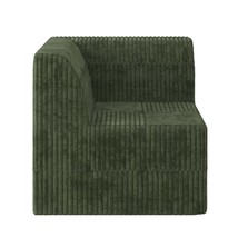 Modern Minimalist Green Corduroy Corner Sleeper Sectional - $245.99