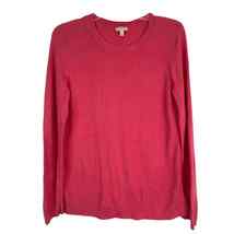 Talbots Long Sleeve Waffle Knit Pink Top Crew Neck Cotton Blend Women Size M - £14.79 GBP