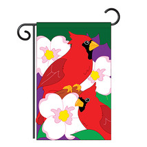 Twin Cardinals - Applique Decorative Garden Flag - G155026-P2 - $19.97