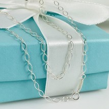 18&quot; RARE Tiffany &amp; Co Oval Link Chain Necklace in Sterling Silver AUTHENTIC - £215.75 GBP