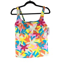 Lands End Chlorine Resistant Square Neck Underwire Tankini Swimsuit Top ... - £15.41 GBP
