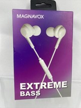 MAGNAVOX White MHP4857-Wh In-Ear Silicon Earbuds Extreme Bass Mic Answer Play - £4.72 GBP