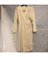 Designer Vintage Womens SZ 10 Cream Long Sleeve Dress w/ Scarf by Jill R... - £32.16 GBP