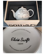 Crate &amp; Barrel Elvis Swift Cat Dog Teapot 7 of 200 50th Anniversary Wood... - $534.56