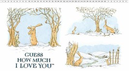 24&quot; X 44&quot; Panel Guess How Much I Love You Kids Metallic Cotton Fabric D374.51 - £7.49 GBP