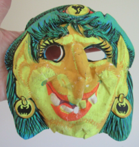 Vintage Halloween Mask Ben Cooper Witch Mask 1960&#39;s Zest Bar Promotion - £30.93 GBP