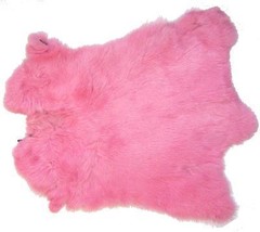 LIGHT PINK GENUINE RABBIT SKIN new solf leather hide fur pelt craft skin... - £6.86 GBP