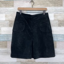 Lilly Pulitzer Suede Pig Leather Pleated Skirt Black Pockets Washable Wo... - £30.96 GBP