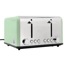 Redmond 4-Slice Extra Wide Slot 1650W Stainless Steel Toaster in Moss Green - $77.71