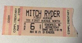 Mitch Ryder First Avenue Ticket Stub Minneapolis Minnesota  March 1985 - £10.62 GBP