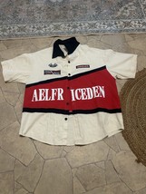 Vintage Aelfric Eden Nascar Turbo Drive Racing Short Sleeve Shirt Medium M - $34.64