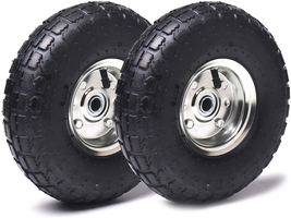 2 PackHeavy Duty 4.10/3.50-4 Tire and Wheel Exact Replacement 10 Inch Pneumatic  - £28.34 GBP