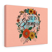  Proverbs 31:25 She Is Strong Peach Bible Verse Canvas Christian - £59.77 GBP+