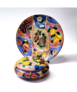 Vintage Decor Pottery 7&quot; Covered Dish &amp; 10.25&quot; Plate Set - Flagstone Pat... - $28.58