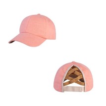 Knitted Cross Ponytail Solid Color Peaked Cap Sports Cold-Proof Baseball Cap Aut - £11.06 GBP