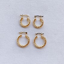 18k Gold Filled 15mm Twisted Hoop Earrings For Wholesale And Jewelry Supplies - £5.38 GBP+