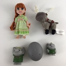 Disney Frozen Petite Princess Anna Doll Figure Rock Trolls Sven Plush Reindeer - £19.51 GBP