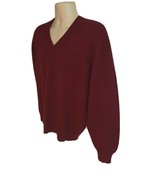 McGeorge Scottish Lambswool Red Vintage V-Neck Pullover Sweater Large St... - £30.95 GBP