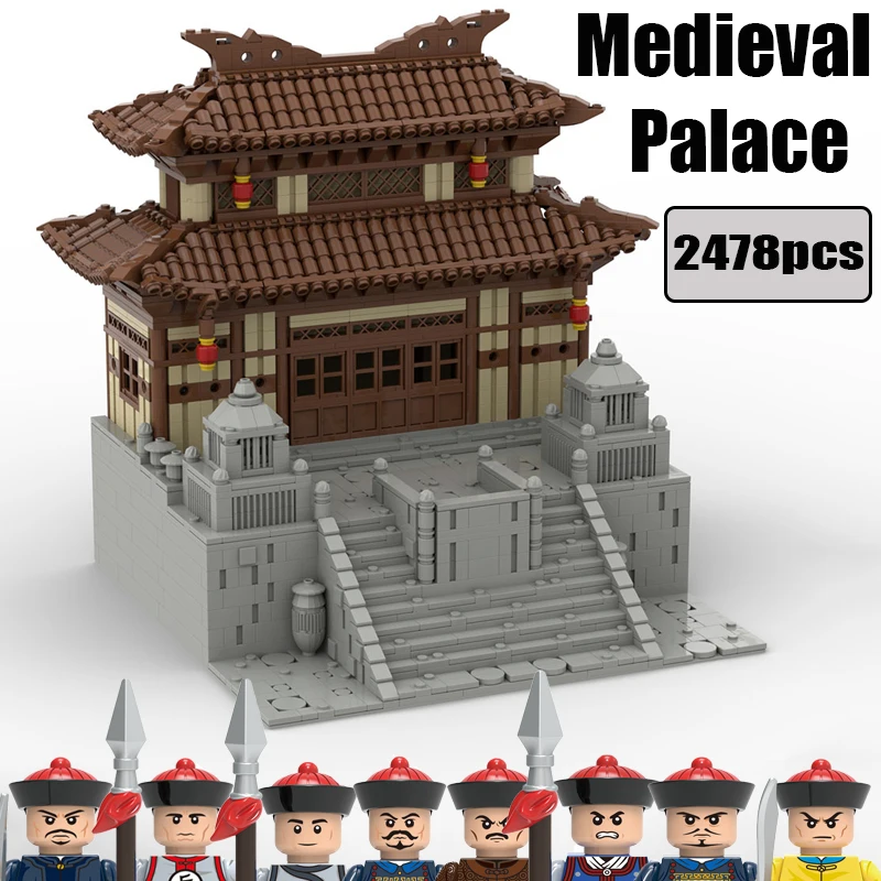 MOC Medieval Palace Model Building Blocks Military Castle Knights Soldier - £196.32 GBP+