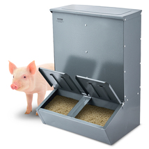 VEVOR Hog Feeder 3.7 Bushel Double-Door Steel Creep Feeder Farm 8 Pigs - $144.99