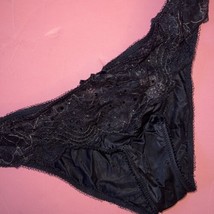Victoria&#39;s Secret S Culotte Noir Or Dentelle Cristallisé Rétro - $29.68