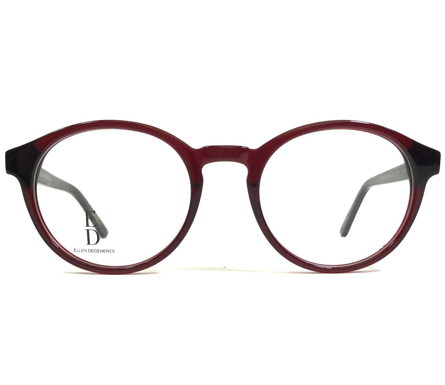 Primary image for Ellen Degeneres Eyeglasses Frames O-29 CRYBG Clear Burgundy Red Round 49-20-135