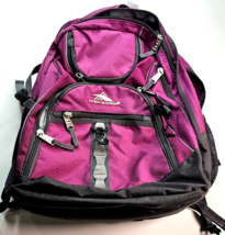 High Sierra Backpack Padded Magenta Gray Black Suspension Strap System H... - £23.12 GBP