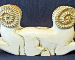 Antique Double Headed Male &amp; Female Ram Carved Wood Sculpture Distressed... - $371.25