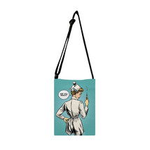 Women Soft Canvas Tote Handbag Nurse Image Painting Cloth Crossbody Shoulder Bag - £13.89 GBP