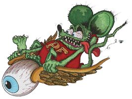 Flying Eyeball and Rat Fink Metal Sign Big Daddy Ed Roth Metal Sign - $39.95