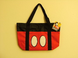 Beach Disney Mickey Mouse Red Black Pants Tote Handbag Carrying Handle Hand Bag - £22.71 GBP