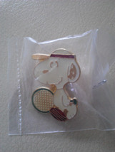 Reverse Antique Gold Colored Athletic (Tennis themed) Snoopy Pin - £52.59 GBP