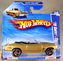 2010 Hot Wheels #136 Faster Than Ever 8/10 &#39;70 CHEVY CHEVELLE Gold FTE ShortCard - £10.24 GBP
