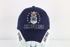 Vintage Spell Out United States Air Force Seal Adjustable Hat Cap Blue Acrylic - £15.87 GBP