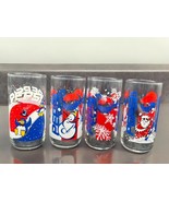 Vintage set of 4 Pepsi Christmas Glasses Different designs Santa, Pengui... - $24.75