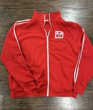 Walt Disney World Red White Mickey Mouse Ears Zip Up Men’s Track Jacket ... - $49.49