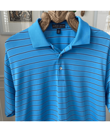 Peter Millar Summer Comfort Stripe Polo Golf Shirt L - $27.77 CAD