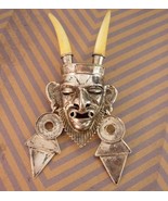 Vintage sterling devil brooch long  horns silver devil horned voodoo pin - £496.02 GBP