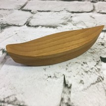 Wooden Boat Solid Wood Canoe Simple Decor Nautical Knick Knack - $11.88