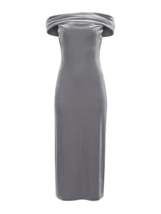NWT Reformation Jamen Midi in Silver Velvet Knit Off-Shoulder Dress XL $198 - £125.52 GBP
