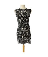 SEA New York NY Silk Spotted Sheath Dress Size 4 Black Cream Neutral Office - £15.82 GBP