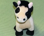HUGFUN PLUSH COW BANK TAN BLACK SPOTTED STUFFED ANIMAL WITH STOPPER 9&quot; L... - $16.20