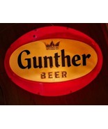 Gunther Beer Double Sided Lighted Oval Plastic Sign Hanging Red Baltimor... - $439.44