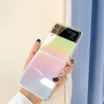 Z Flip 4 Case Rainbow Glitter Laser PC Transparent Cases for Samsung Galaxy Z Fl - £5.82 GBP