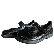 Footprints by Birkenstock Patent Leather Mary Janes Adjustable Strap Black Sz 38 - £50.75 GBP