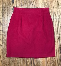 Vintage Capezio Wool Cashmere Blend Solid Red Pencil Skirt 8 10 12 Valen... - $29.70