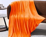 Fleece Blanket Orange Throw Blanket For Couch Or Bed - Microfiber Fuzzy ... - £24.20 GBP