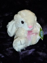 DAN DEE - White fluffy bunny plush Easter 8&quot; pink bow NWT - WALMART - £31.06 GBP