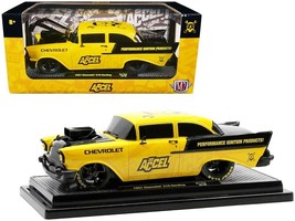 1957 Chevrolet 210 Hardtop Yellow and Black with Graphics &quot;Accel&quot; Limited Editi - £45.72 GBP